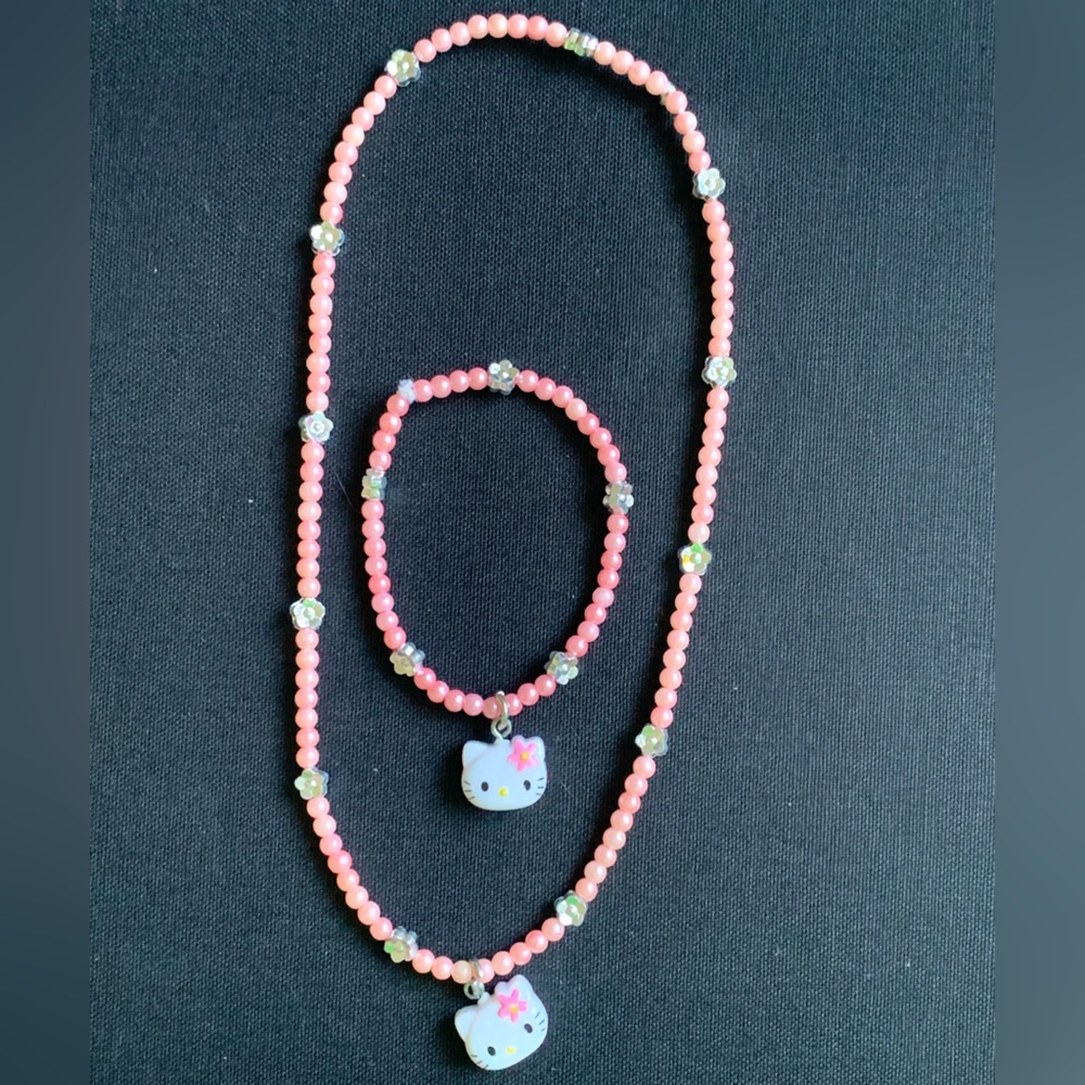 Matching vintage Hello Kitty Necklace and Bracelet